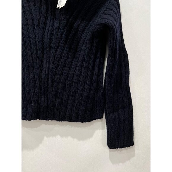 NWT Vince. Size XXS Rib Transfer Full Zip Wool/Cashmere Sweater Navy MSRP $475 - Picture 14 of 15